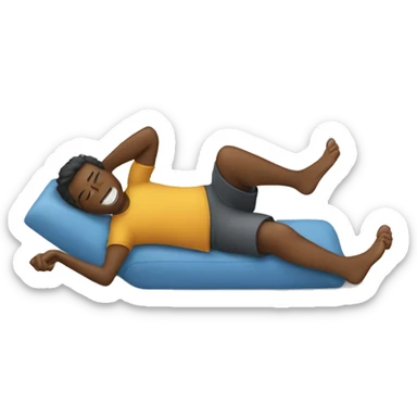 Person laying down with feet kicked back sticker