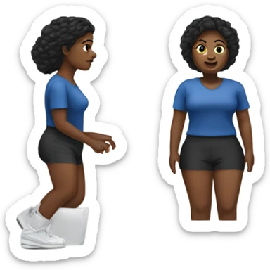 Black heavy set amputee women with one missing leg below the knee  sticker