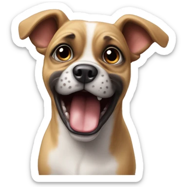 Petit Brabançon dog with a protruding fang sticker