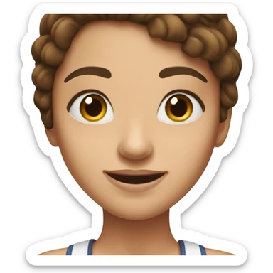 cheerful girl with brown hair and thick eye brows sticker