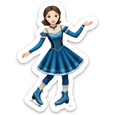 Victorian ice skater sticker