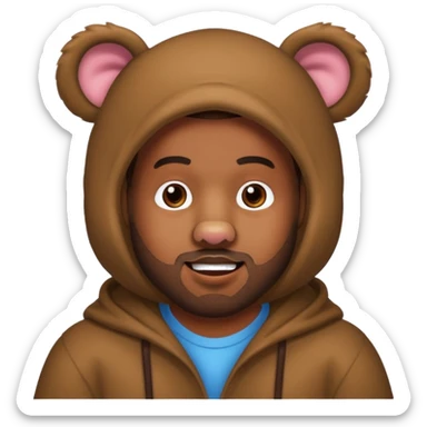 kanye west bear man bear ears man face sticker