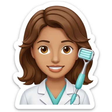 Dentist with brown wavy hair  sticker