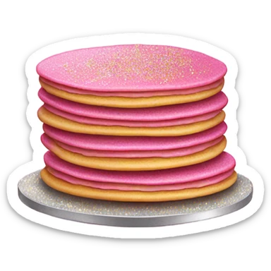 1 stack of pancakes that are pink with glitter  sticker