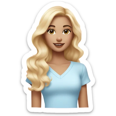 Make a girly, skincare coquette baby blue girl blonde sticker