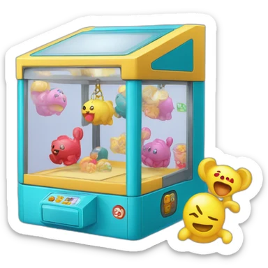 claw machine and gashapon sticker