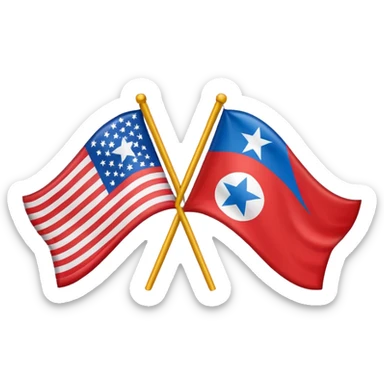 About a emoji flag combination with Puerto Rico + North Korea emoji flag combination sticker