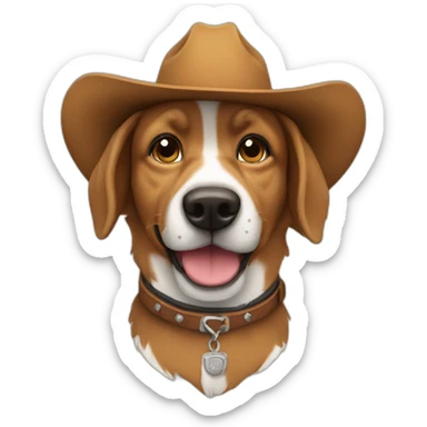 Dog cowboy sticker