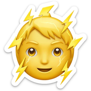 Lightning face emoji sticker