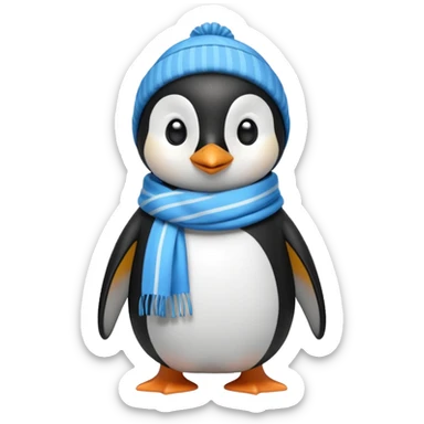 penguin with different scarf single-color  sticker