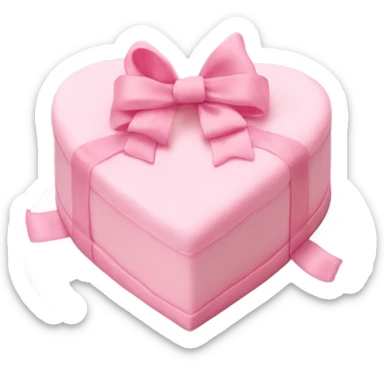 heart shaped pastel pink cake with ribbon bows  sticker