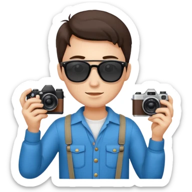 fotographer with summer clothes and sun glasses sticker