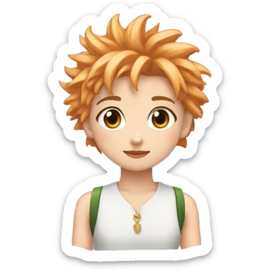 une fille avec des boucles un haut bakugo sticker