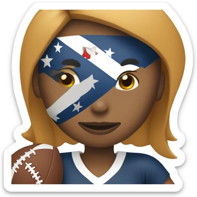 girl with a ball of flag football sticker