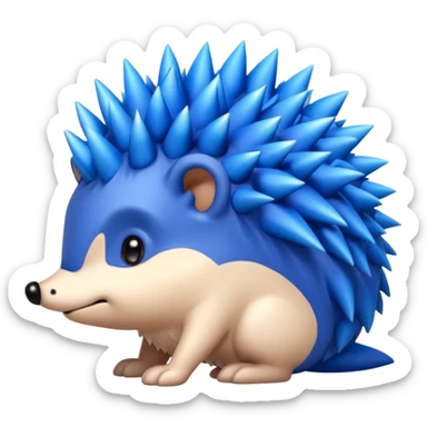  A blue hedgehog with 6 spines only face no whiskers sticker