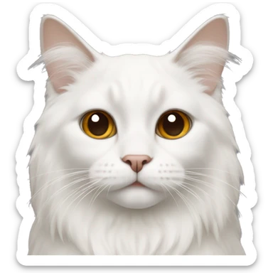 White ragdoll cat with brown ears sticker