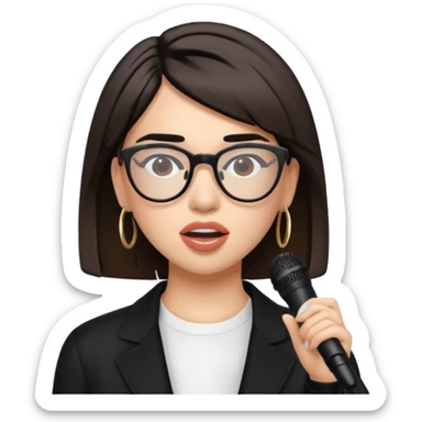 dua lipa with glasses singing  sticker