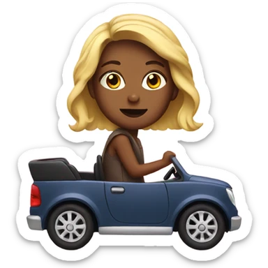 Leah driving a car sticker