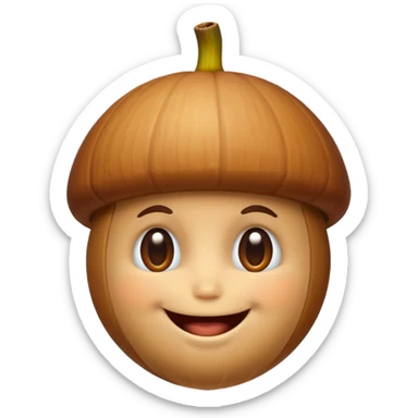 acorn with face sticker