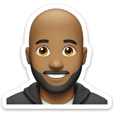 bald black man smiling with beard  sticker