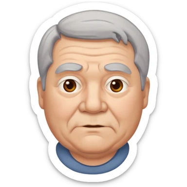 señor muy mayor gordo pelo gris sin bigote  sticker