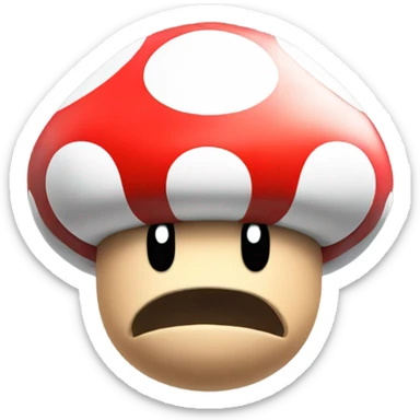 Angry super mario mushroom sticker