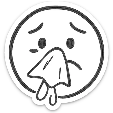 Combination of 🤧 and 🥲 emojis sticker