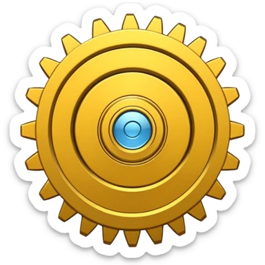 yellow gear cog sticker
