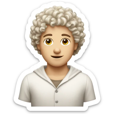 Curly hair white boy in Italy sticker
