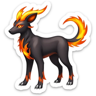 Shiny Exotic Excessive Mysterious Houndoom-Mightyena-Pokémon-Fakémon-hybrid-creature (full body) sticker