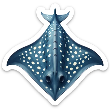 Spotted eagle sting ray with wide wingspan viewed from above sticker