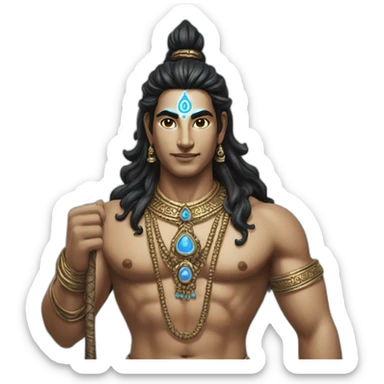 Shiva with a trishula sticker