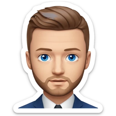 Justin Timberlake blue eyes, light brown hair sticker
