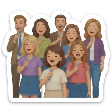 people singing no microphones sticker