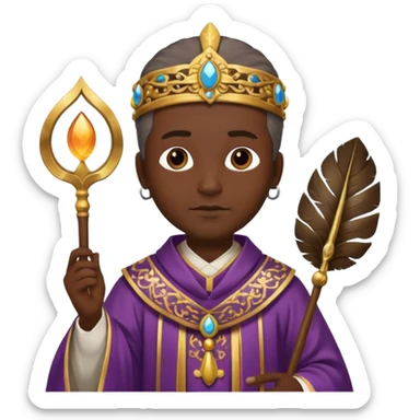 Ancient  mpriests with Feather Fan sticker