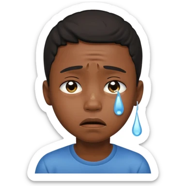 black boy crying sticker