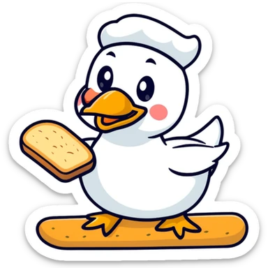 plain duck serving fresh gluten bread sticker