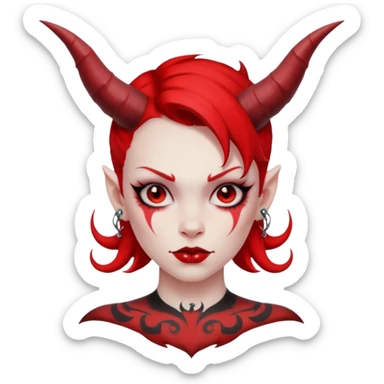 devil girl with tattoo sticker