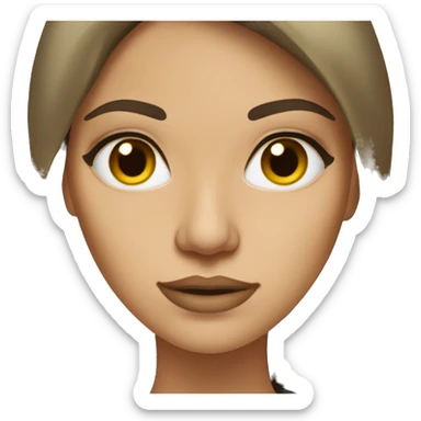 Woman lawyer with long brown hair and light olive skin and brown eyes and long eyelashes sticker