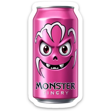 Pink monster energy drink with the logo of original monster company energy drink do not add the face in it just normal monster can  sticker