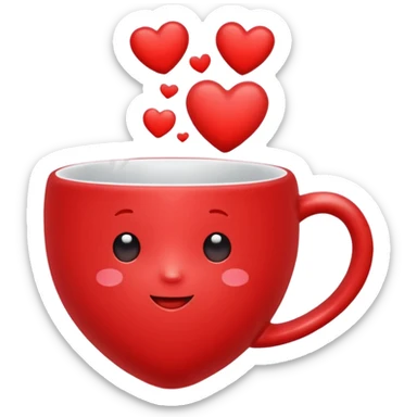 heart-shaped cupheart-shaped pillow sticker