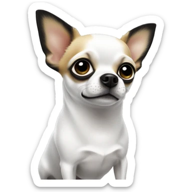 Chihuahua weiß mit schwarzem fleck am auge, in decke eingerollt sticker