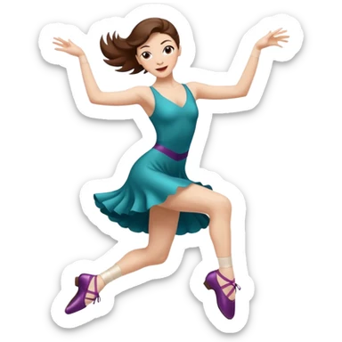 Jazz dancer white with brown hair wearing jazz shoes sticker