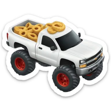 White Chevy monster truck sticker