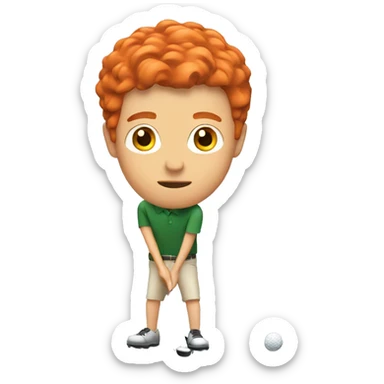 Man with red hair golfing sticker