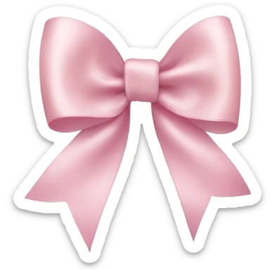light pink ribbon bow sticker