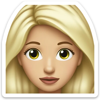 Pretty woman, Blonde highlights hair, smaller shaped green color  pink lips sticker