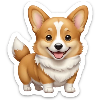 corgi saying thank you  sticker