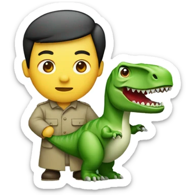 Mao Zedong holding a t-Rex sticker