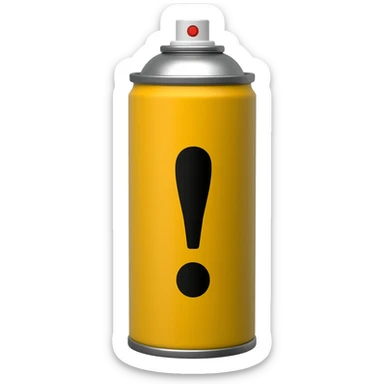 spray can with warning sign infront sticker